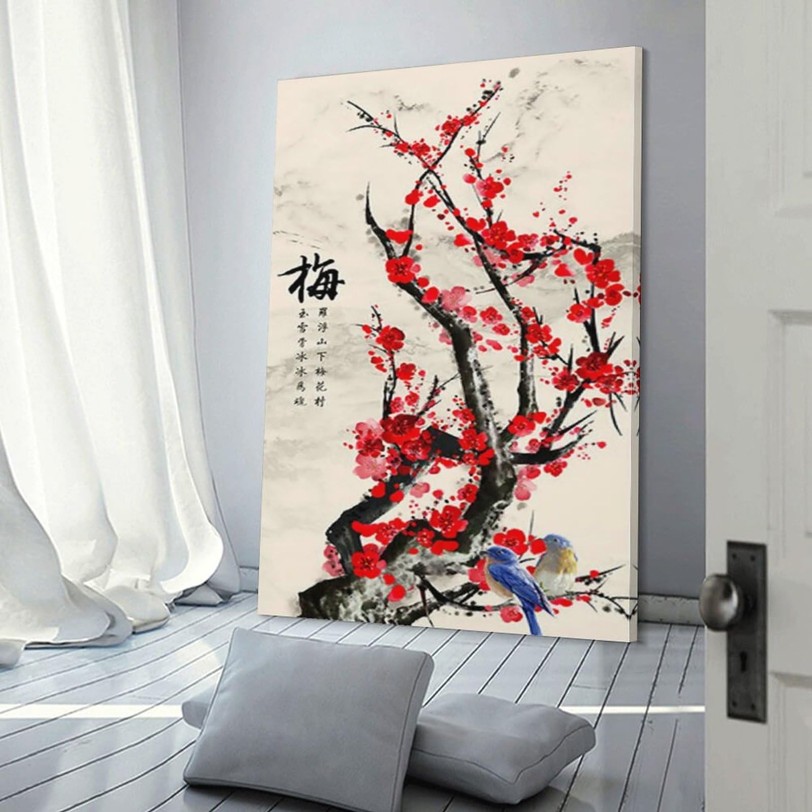 Amazon.co.jp: 梅の花の絵中国の伝統的な筆画ポスター ホーム装飾