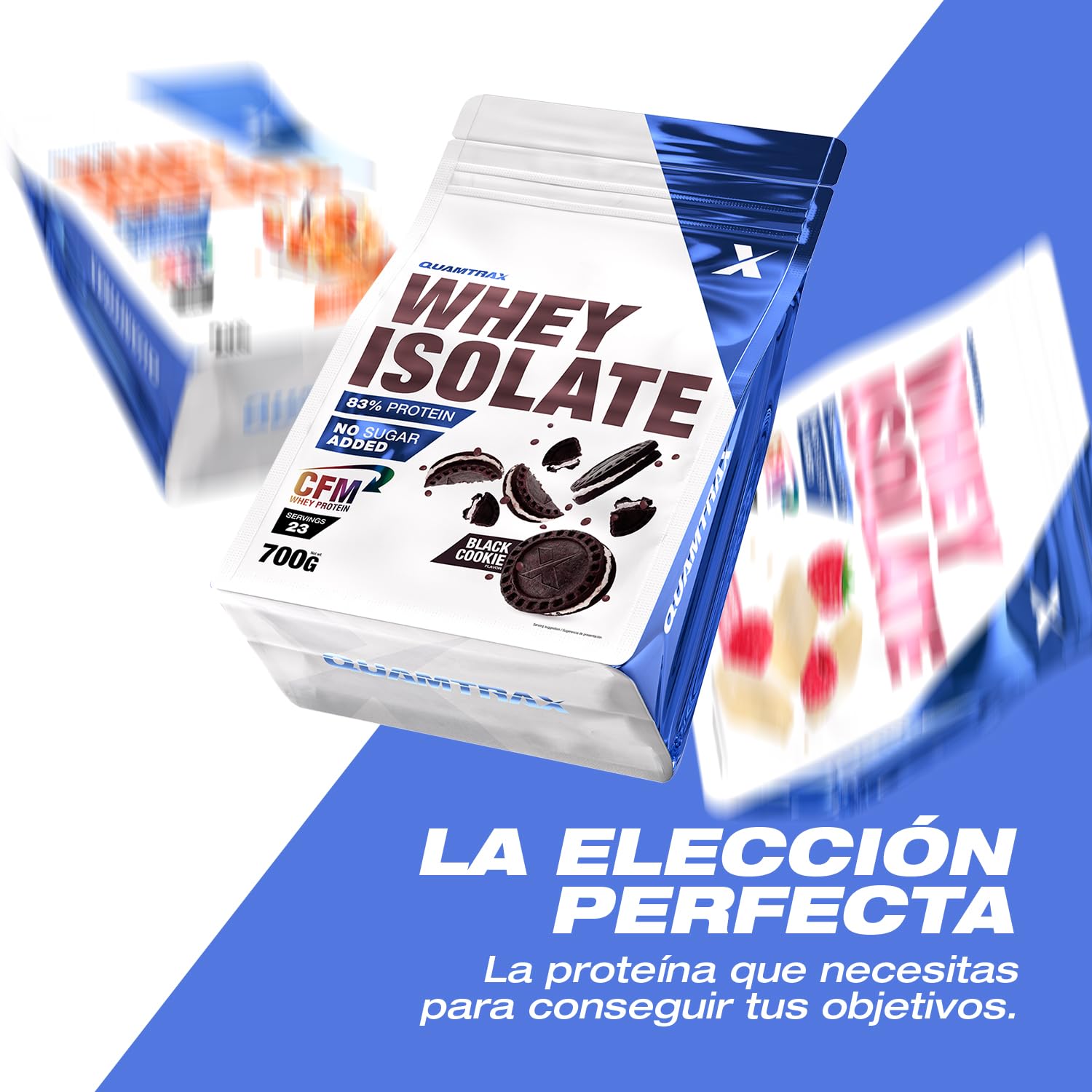 Quamtrax Nutrition - Whey Isolate (Proteína de Suero de Leche Aislada) - Alto contenido proteico, apoyo en el crecimiento muscular y rápida absorción (700 g, Chocolate Blanco y Frambuesa)