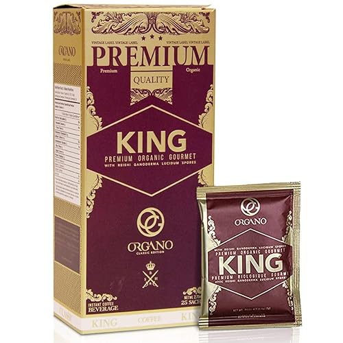 ORGANO King of Coffee, 100% Ganoderma Lucidum certificado (25 bolsitas)