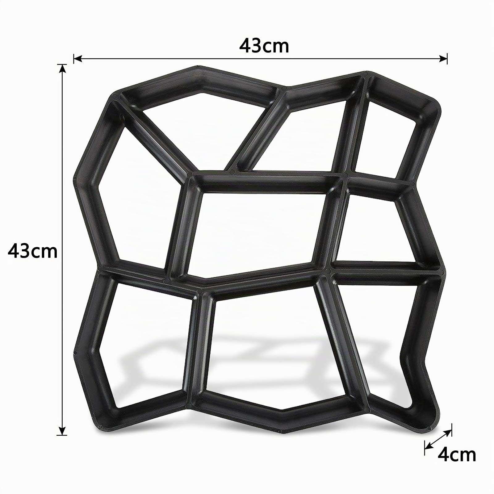UISEBRT DIY Stampo in Cemento Pavimentazione di Pietra Cemento Forma Casseforme per Vialetti, Giardino, Ferrovie - Nero (2 pezzi)