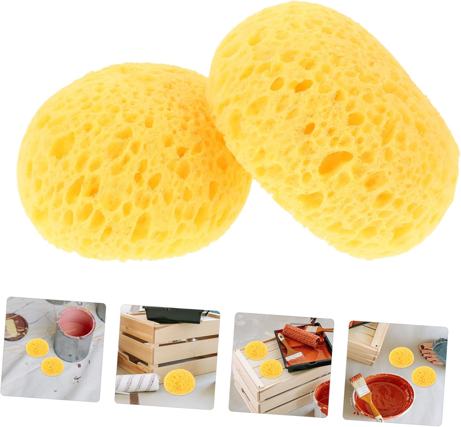 2pcs Textured Sponge for Drywall Repair Use Painting Sponge for Texturing Walls and Ceilings for DIY Home Projects Yellow Color for Covering Imperfections