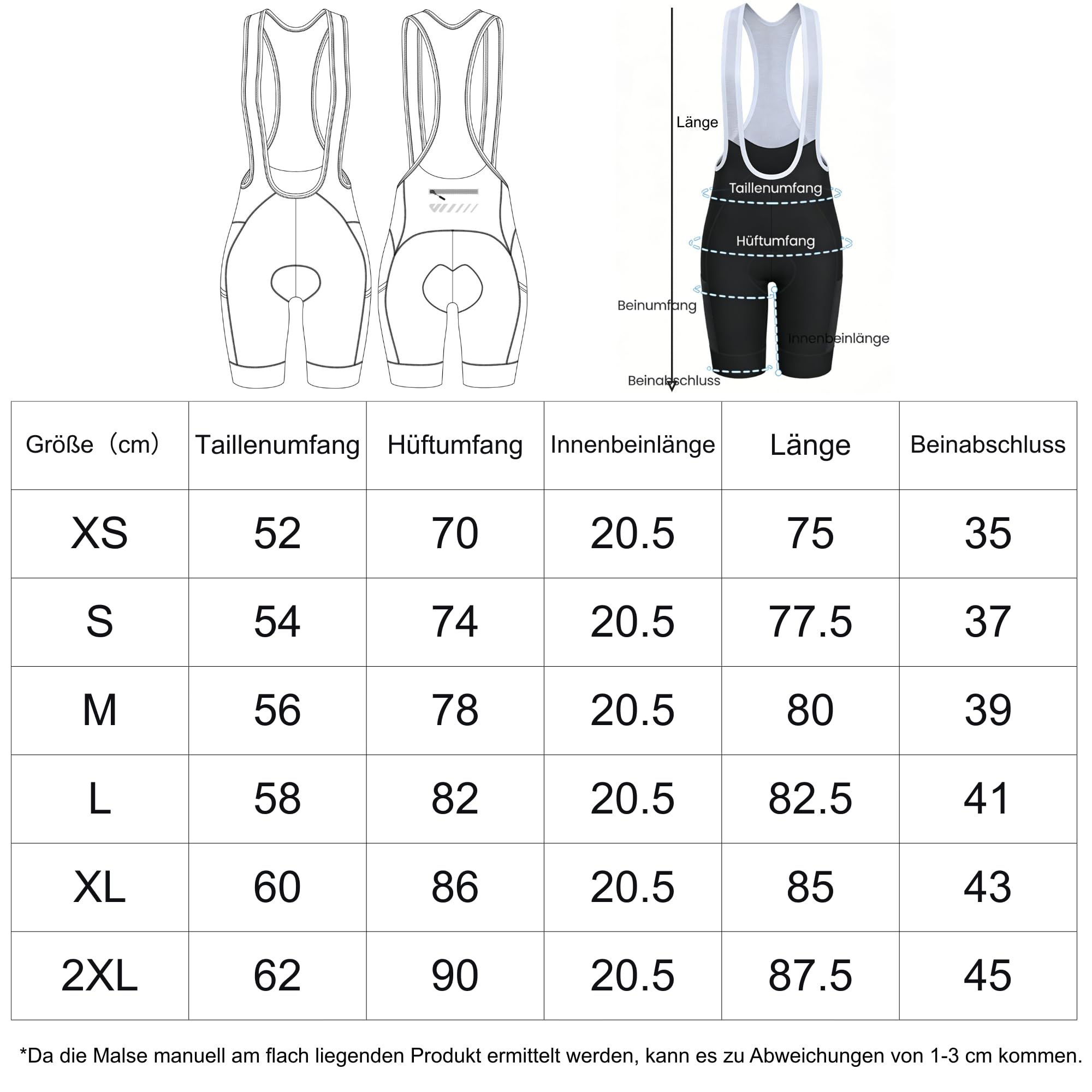 Lo.gas Pantalon de cyclisme rembourré avec bretelles pour femme - Séchage rapide - Résistant aux chocs - Avec poche rembourrée 4D