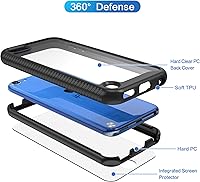 Vista 4 de Funda para iPod Touch 7ª generación, 2 en 1, a prueba de golpes, con 2 protectores de pantalla HD, protección híbrida resistente a los golpes