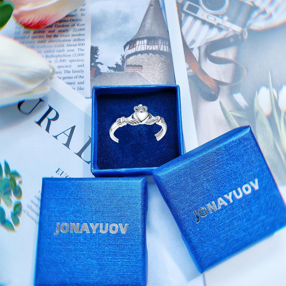 Adjustable Claddagh Ring for Women, Minimalist Celtic Knot Ring for Women, Irish Promise Wedding Band, Silver/Rose Gold Plated/Gold Plated Women Band Ring Size 6-10 - Image 7