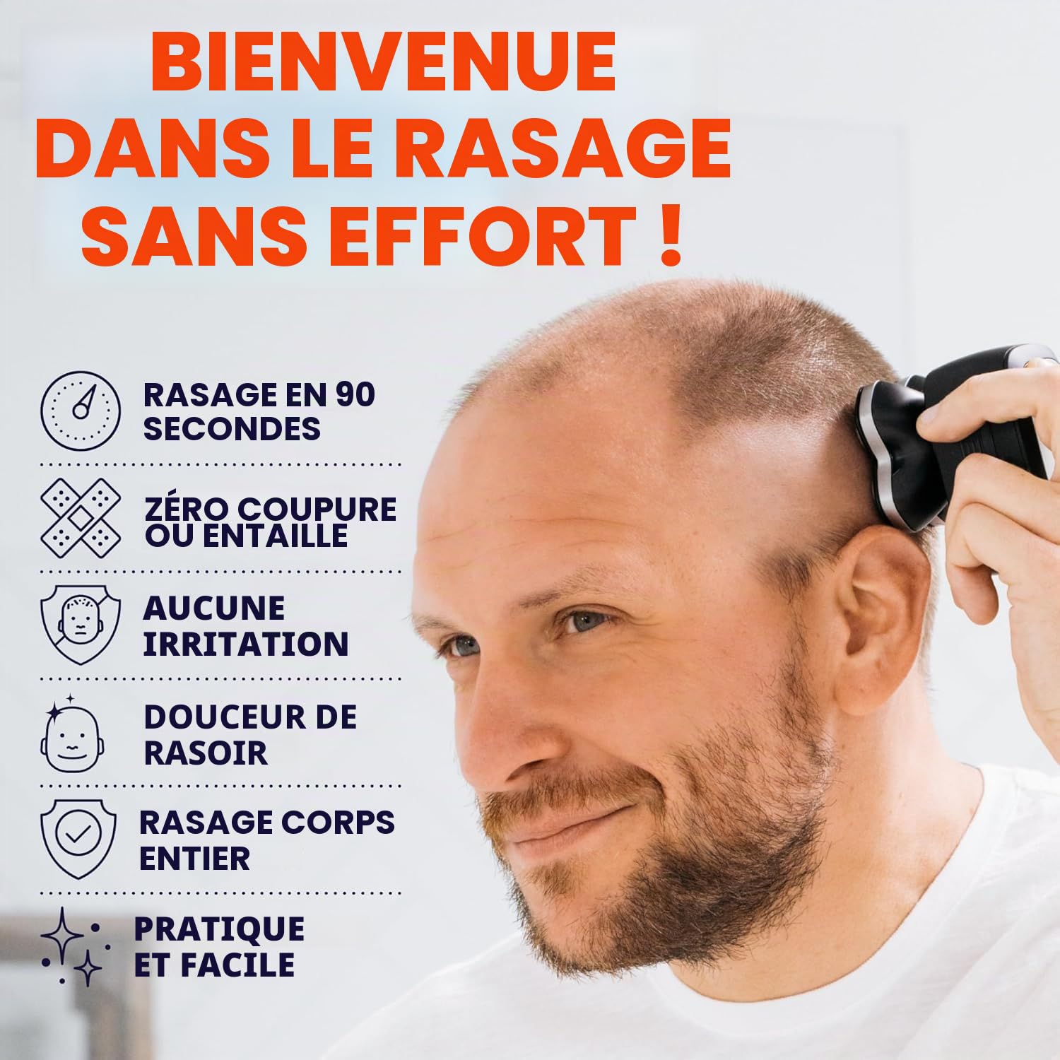 Freebird Rasoir électrique pour tête et corps – Rasoir étanche sans fil avec lames rotatives (FlexSeries Pro, kit de rasage)
