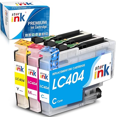 Starink LC404 - Cartuchos de tinta compatibles con Brother LC4043PKS LC-404 Color Work para impresora MFC-J1205W MFC-J1215W, 3 paquetes (CMY)
