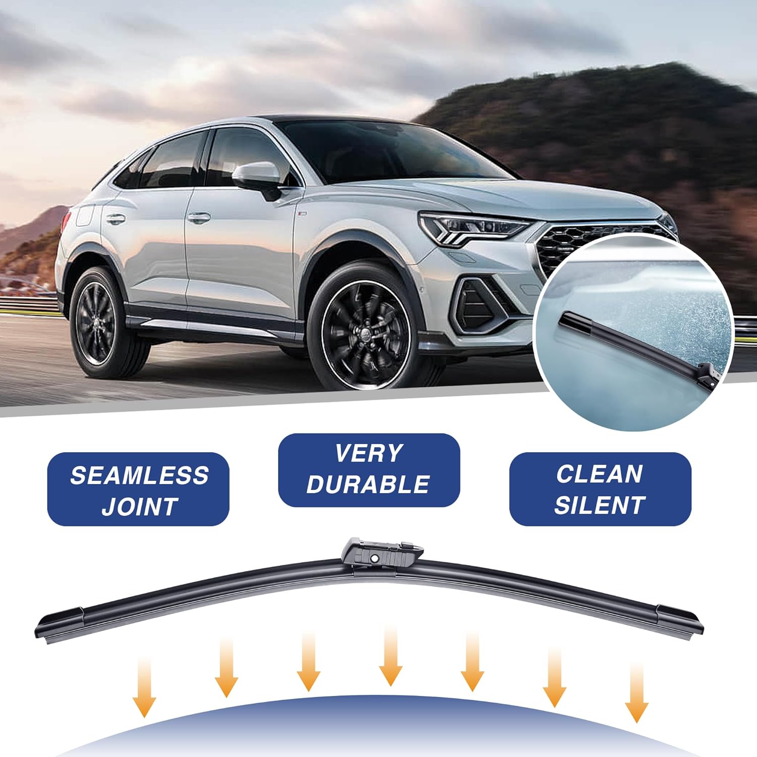 22 22 Wiper Blades Replacement for Chevy Silverado/GMC Sierra 2014 2015 2016 2017 2018 (Set of 2) Quiet and Durable Stable All-Season Windshield Wiper Blades