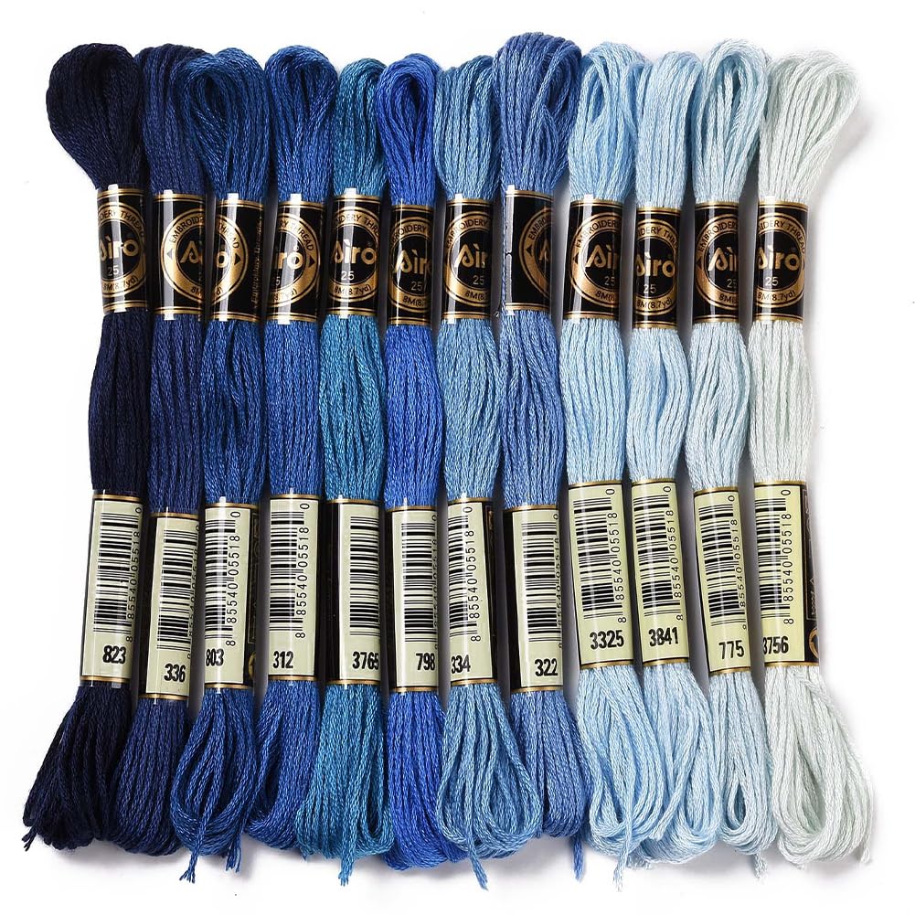 CABODYALS Lot De 10 écheveaux De Fil à Broder En Polyester Métallique Scintillant Pour Point De Croix - 12 Brins De Fil à Paillettes Pour Bracelet D'amitié, Tissage, Tricot, Artisanat