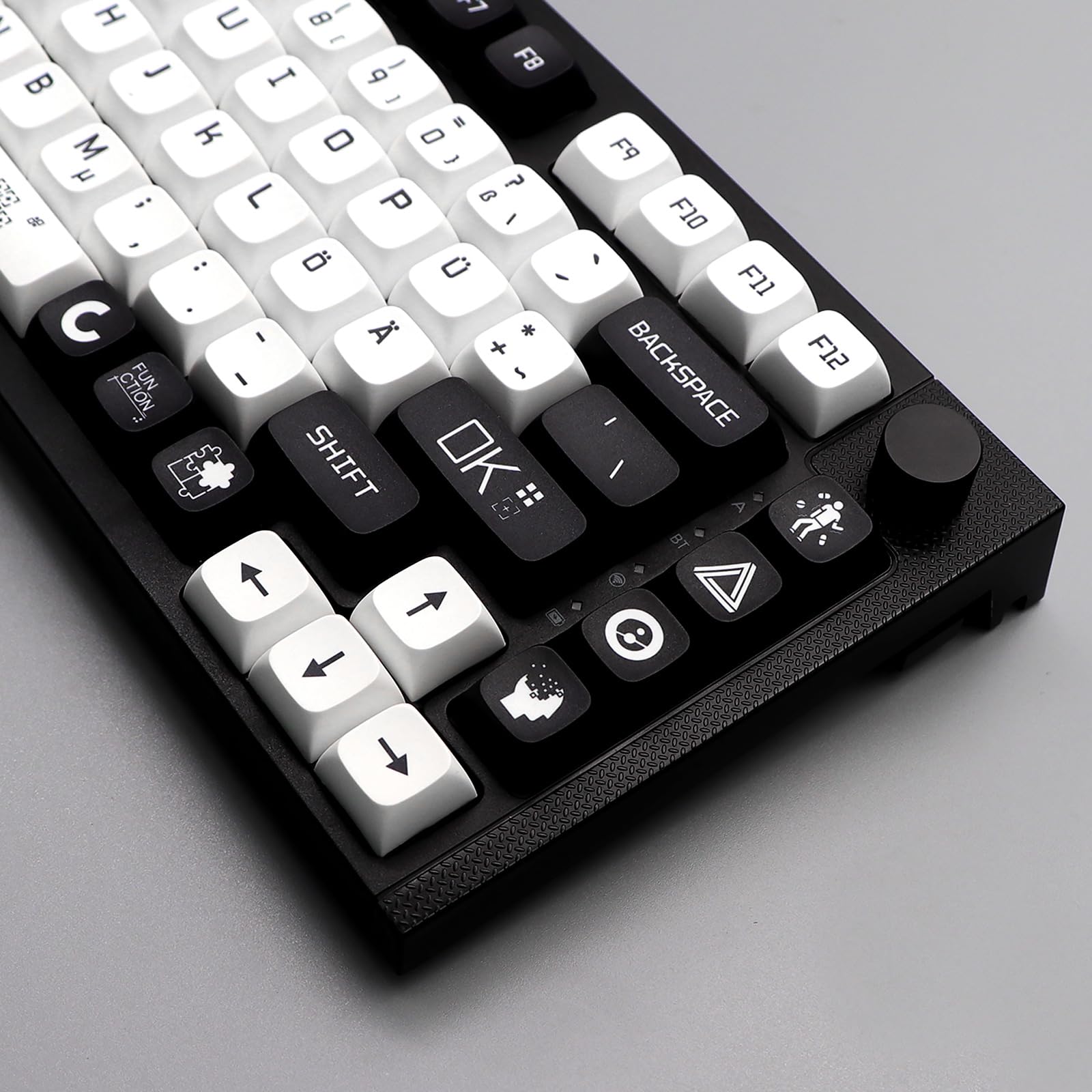 JSJT Teclas alemanas XDA perfil negro y blanco tapa 129 teclas Tema Tema Keycap PBT teclas teclas para ANSI/ISO Layout Cherry MX Switch Teclado mecánico