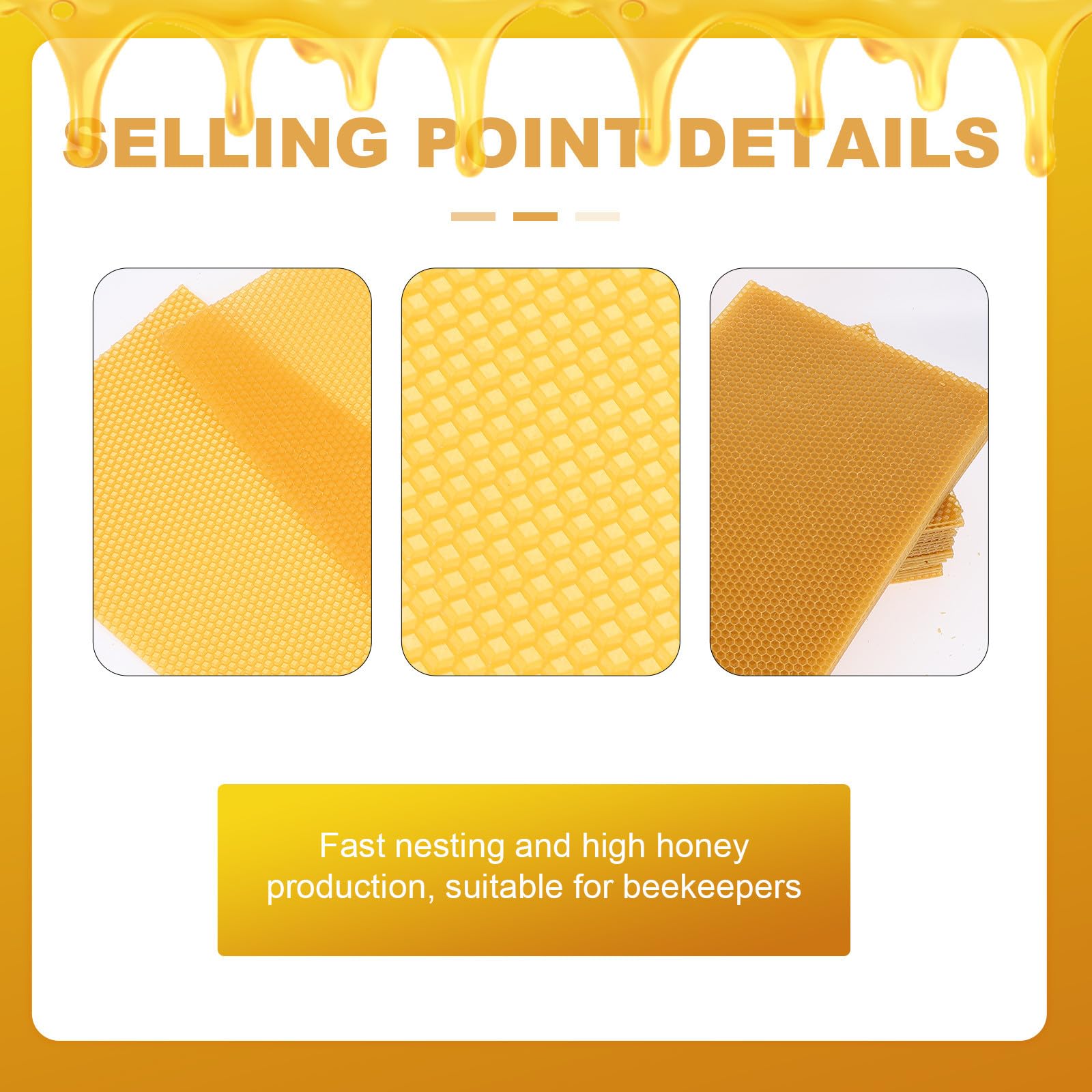 VALICLUD 30 Pezzi Foglio Cera D'api Beehive Wax Foundation Sheet in Cera D'api, Giallo, e Costruzione del Favo, per Apicoltori
