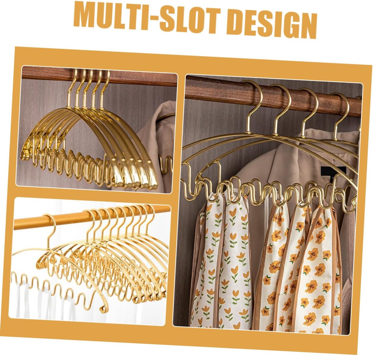 ULTECHNOVO 5pcs Multi-Function Tie and Belt Hanger Organizer Space-Saving Closet Accessory for Ties Scarves and Belts Design