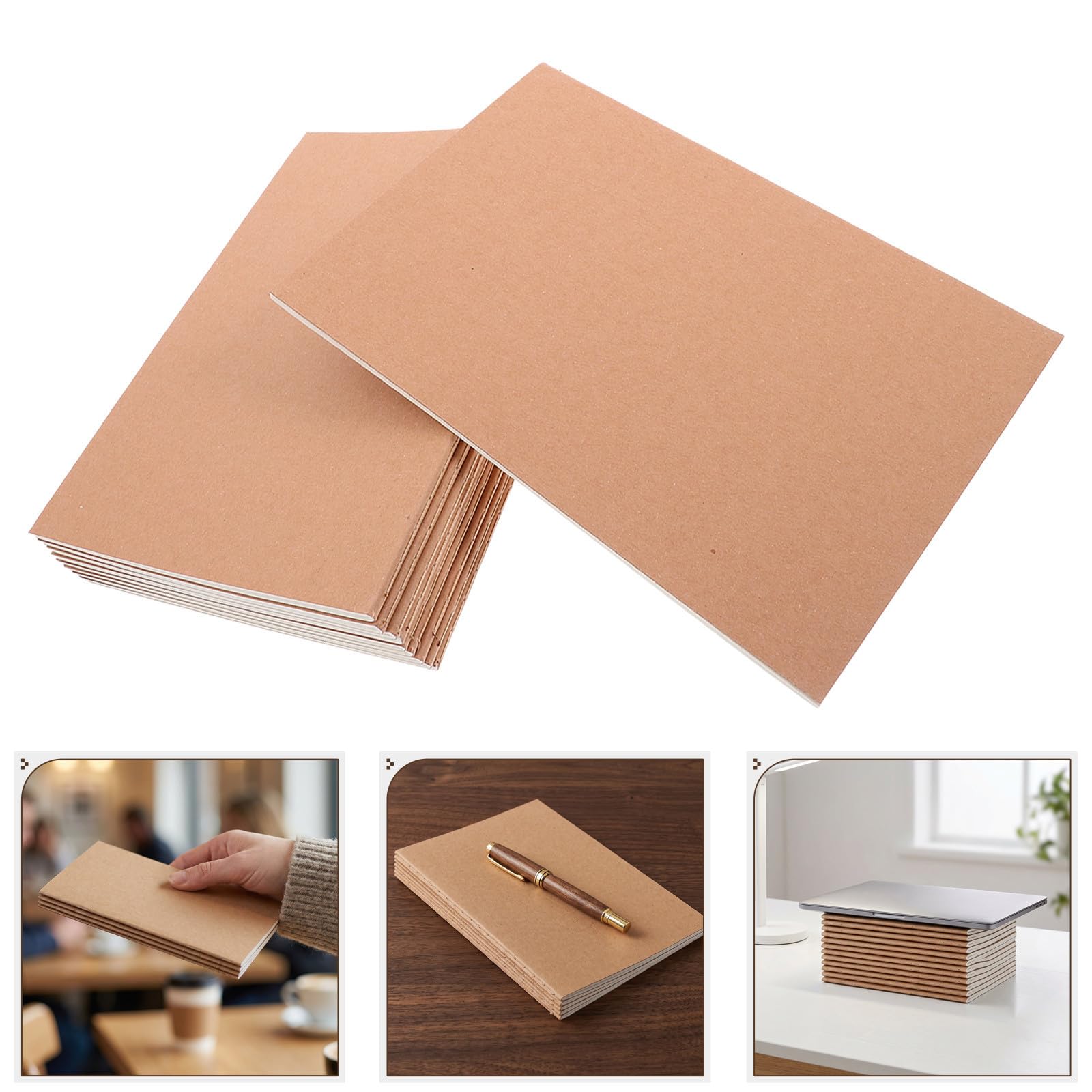 SHERCHPRY 20 Unidades Cuaderno de Papel Kraft Versátil para Dibujo y Escritura 20 Hojas en Blanco sin Líneas Adecuado para Estudiantes y Entusiastas del Journaling en Oficina o Viaje