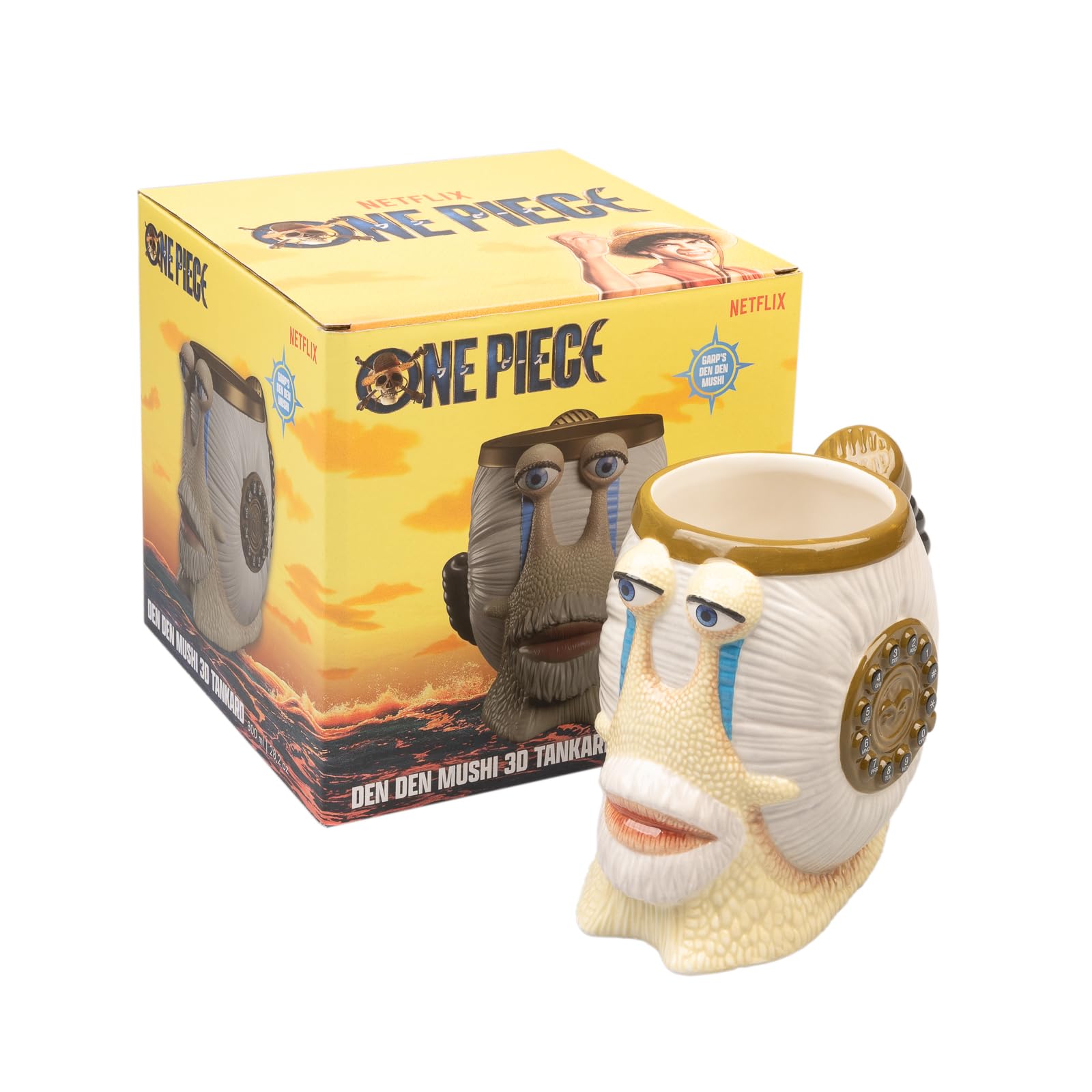 Grupo Erik 3D Tankard - One Piece Manga | 800 ml - 28.2 oz Large Mug, Beer Mug, Cool Mugs | Beer Gifts For Men & For Women, Den Den Mushi One Piece Gifts For Friends, Netflix