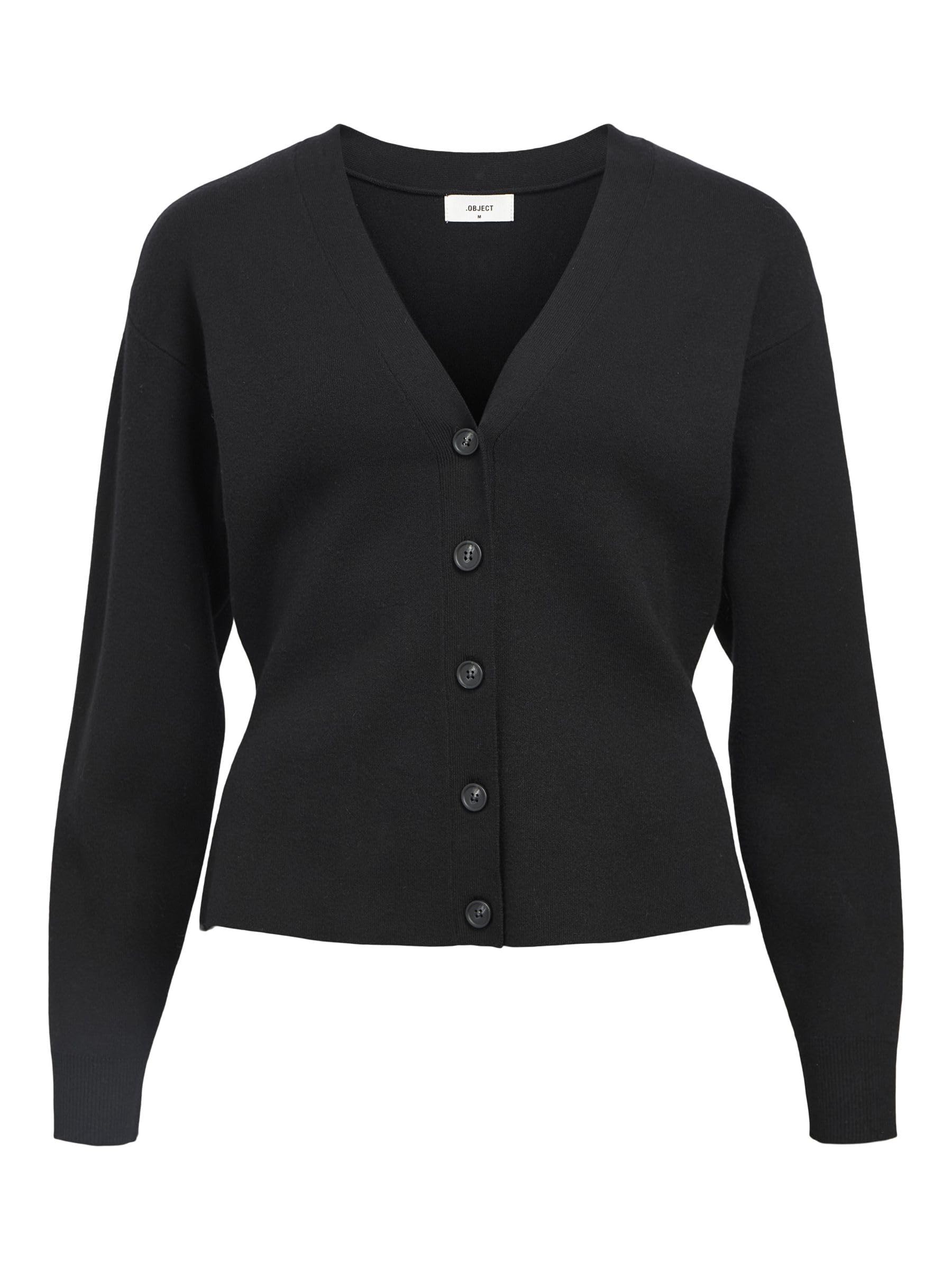 Object Objreynard Ls SLI Cardigan Noos, Black, M