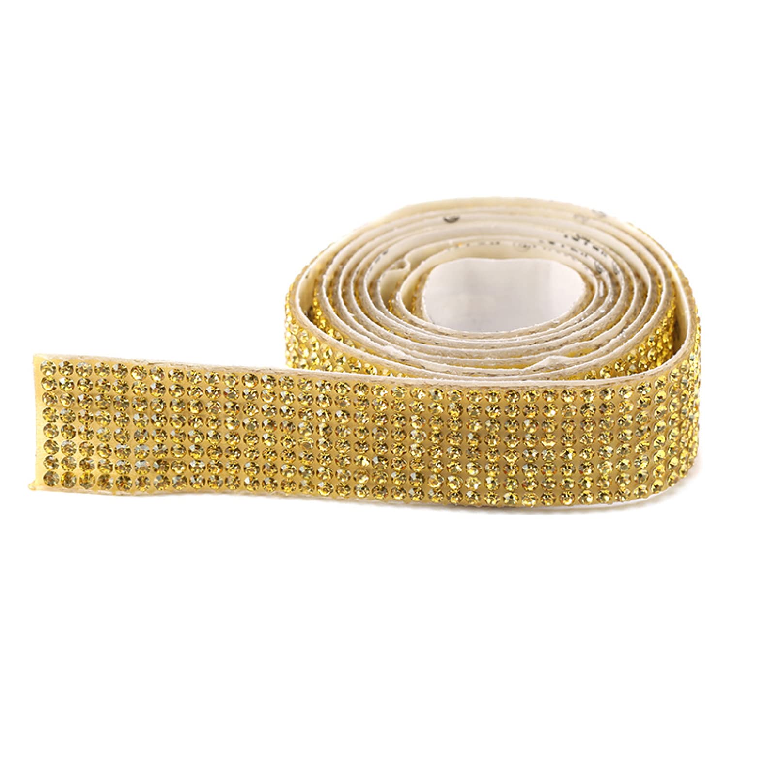 ACiyD 1 Yard Strasssteine Selbstklebend Glitzer Kristallband Band Kette DIY Strassband Trim für Autotelefon Dekorationen (Color : 27mm Crystal Yellow, Size : 1 Yard) (18mm Crystal Clear 1 Yard)