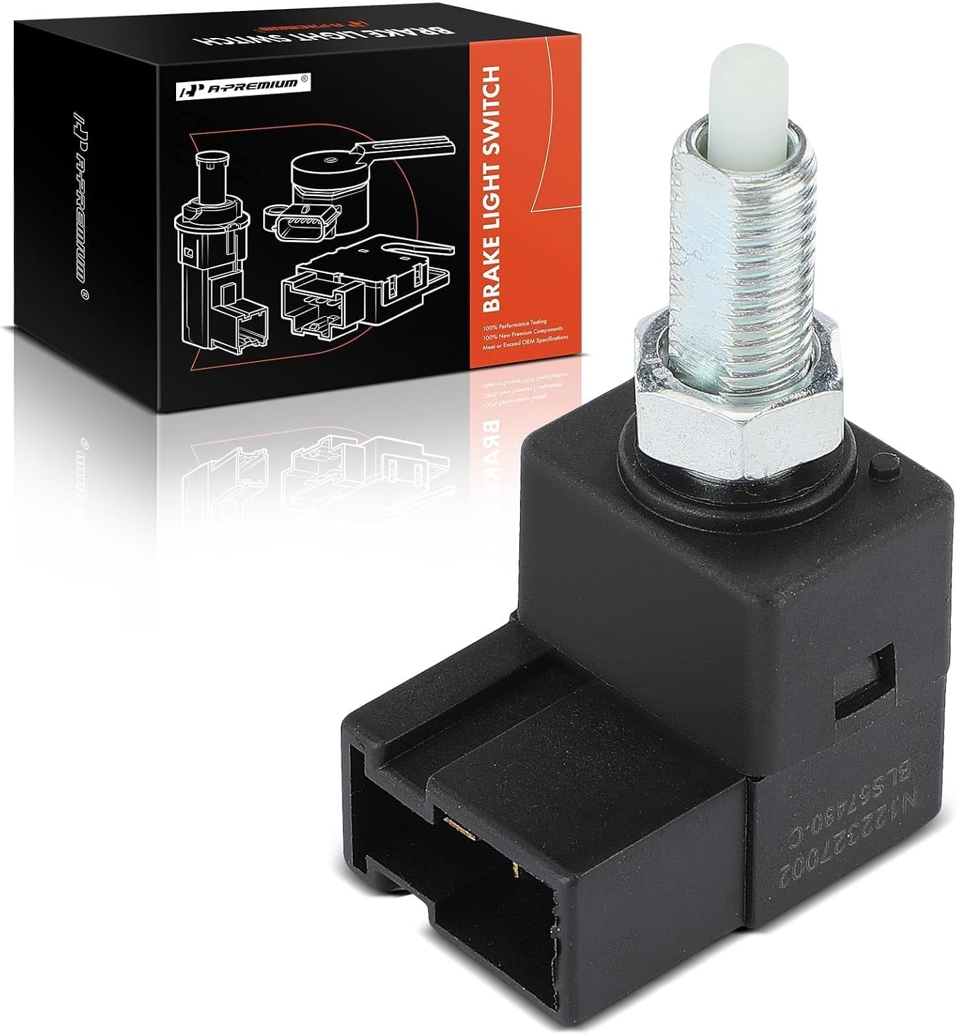 A-Premium Brake Light Switch Compatible with Hyundai Elantra 2001-2012, Sonata 1999-2005 2009-2012, Tucson 2005-2009, Tiburon, Genesis Coupe & Kia Soul, Sportage, Spectra, (Fit 2 Pins, Not 4 Pins)