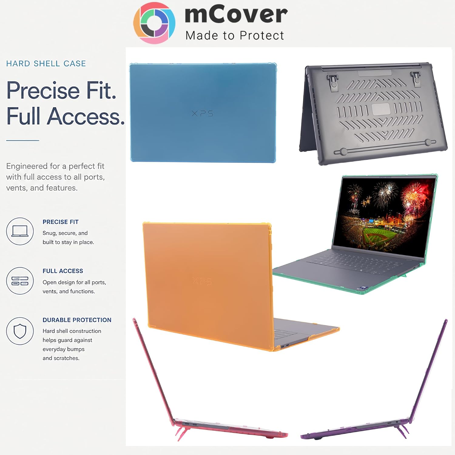 mCover Case for 16-inch Dell XPS 16 DA16260 Windows Laptop PC (Released After Feb. 2026, Without 360 ° Hinge, NOT Fitting Any Other Dell Models)- Clear