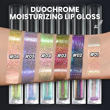 Super Stay Lip Gloss,Multichrome Colorstay Overtime Lipcolor,Highly Pigmented Instant Glitter Liquid Lip Makeup,0.12 Fl Oz (#03, Bottle)