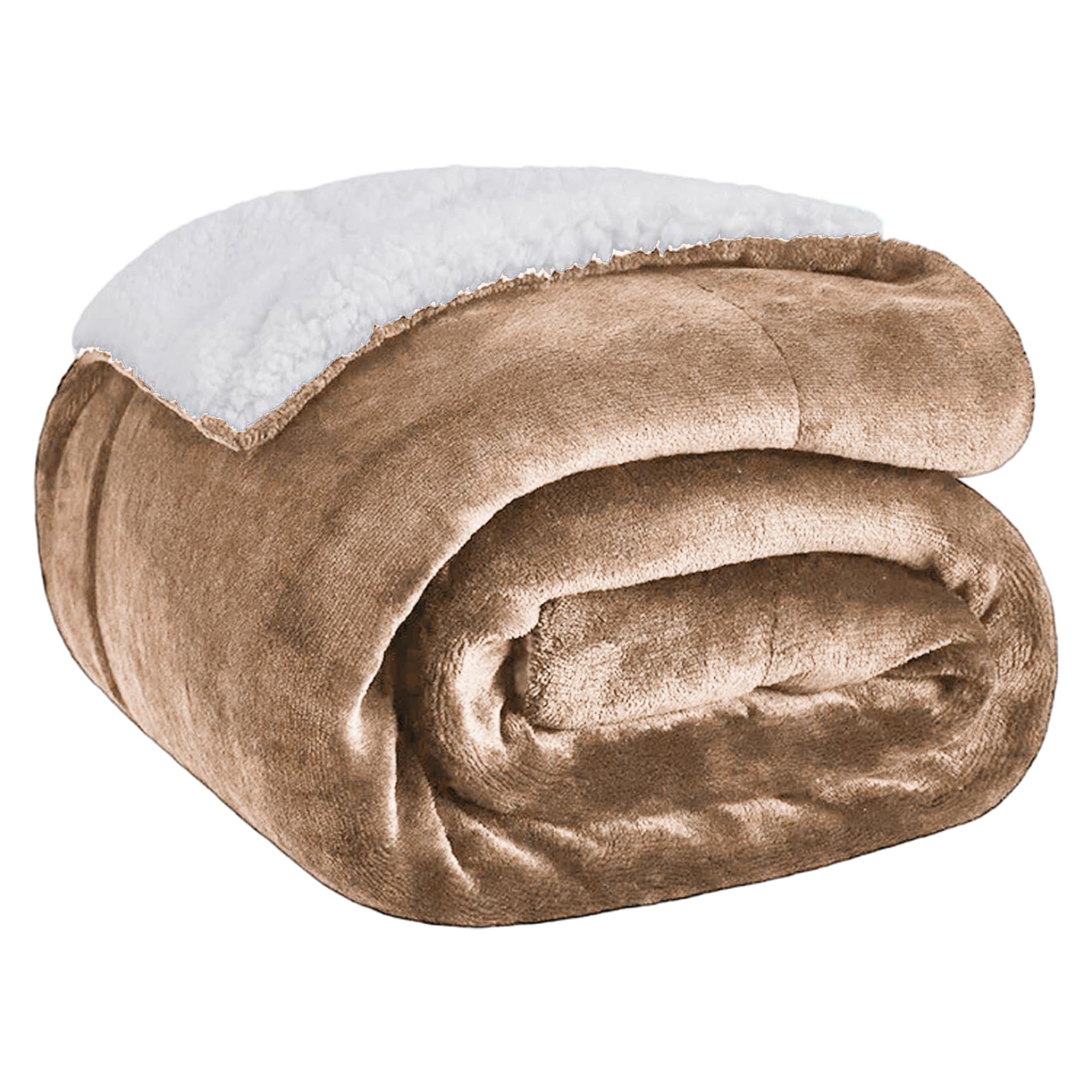 Couverture polaire 150x200 cm camel double face