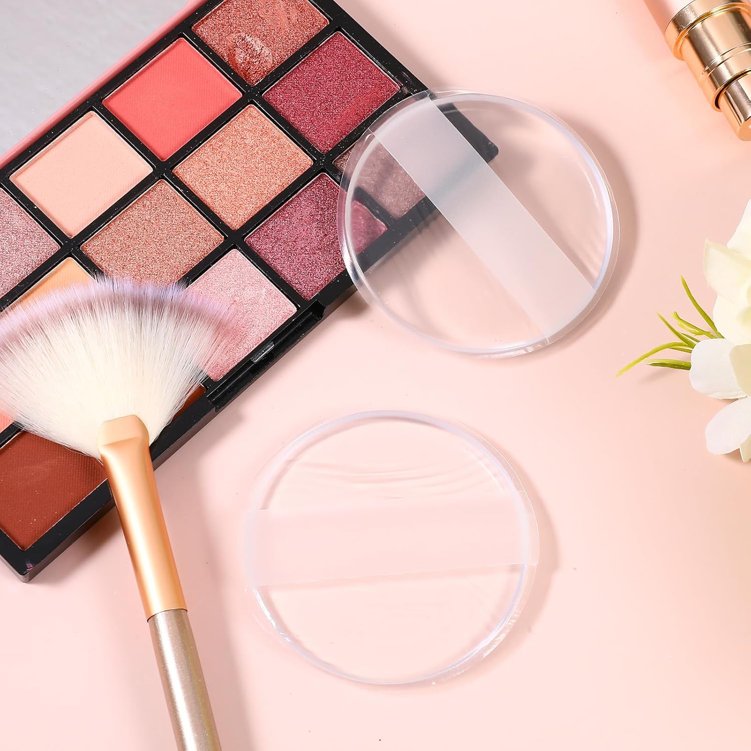2Pcs Silicone Makeup Sponge, Clear Round Powder Puff Washable Makeup Applicator for Women Girls Non-Absorbent Cosmetic Beauty Blender for Foundation, Concealer, Cream, Blush, Highlighter image 6 of 8 B0FBWSYZ7B
