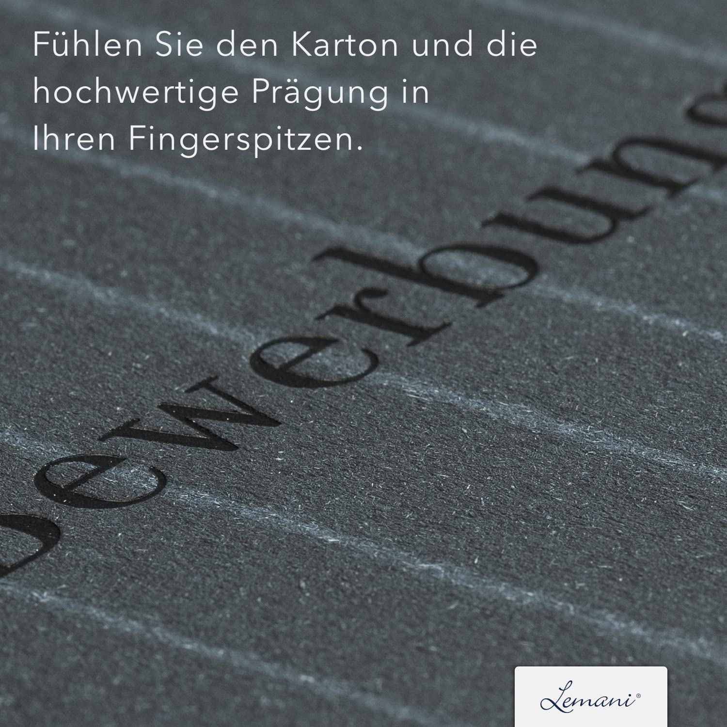 4 Stück 4-teilige Bewerbungsmappen Lemani® PREMIUM mit Nadelstreifen mit 2 Klemmschienen - Premium-Qualität mit feinen Nadelstreifen, unverwechselbarer Haptik und hochwertiger Prägung 'Bewerbung'