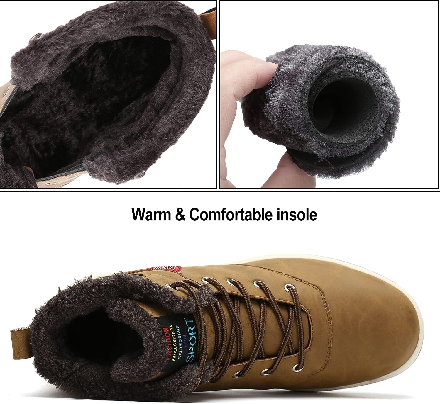 AFT AFFINEST Mens Snow Boots Waterproof Outdoor Hiking Shoes Ankle Sneakers - Image 4