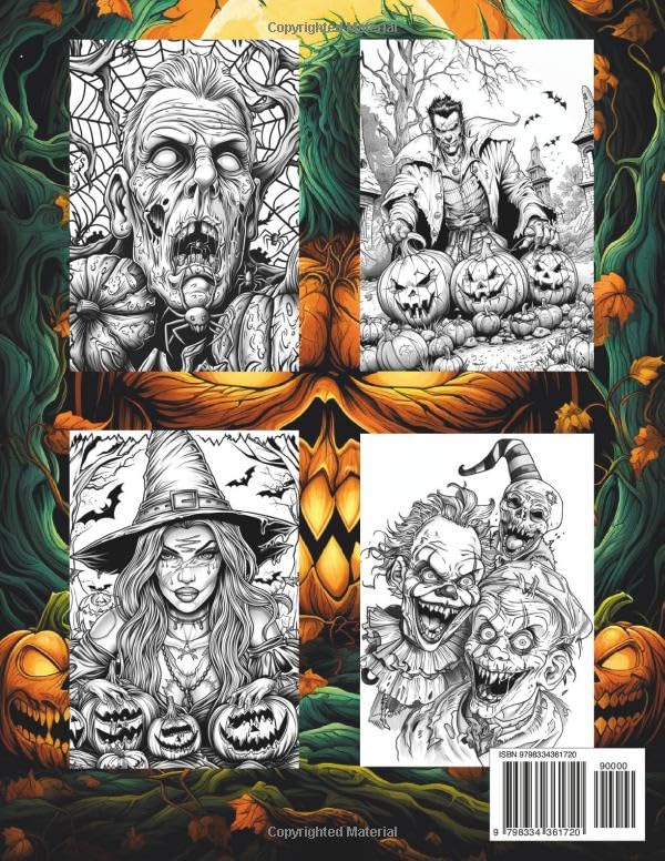 Fantasy Coloring Book Halloween Monsters Vol. 2: For Adults and Teens | Black Line and Grayscale Images of Monsters and Night Creatures - Image 2