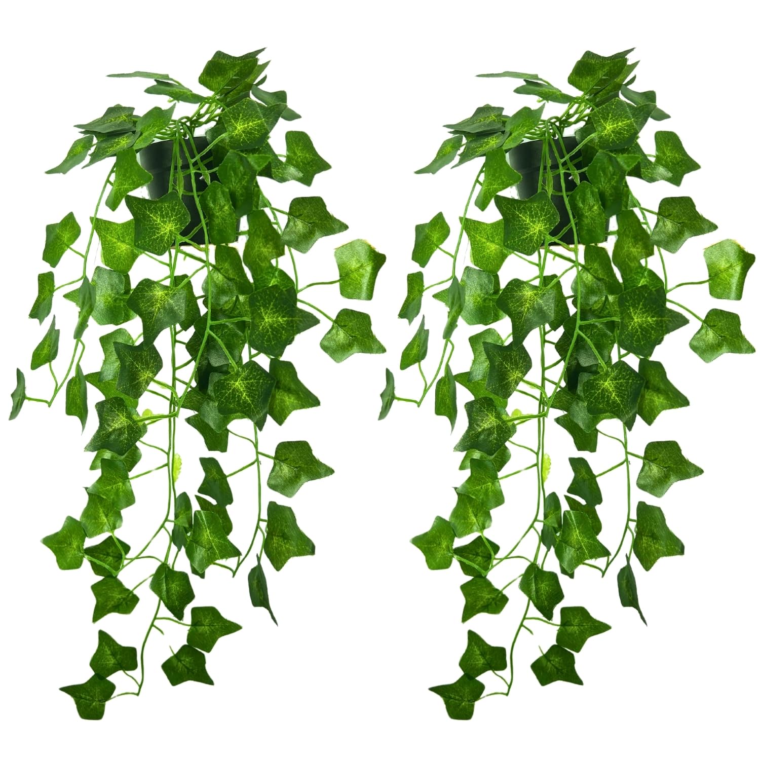 Tdas Artificial Plants With Pot Leaves Hanging Ivy Garlands Plant Greenery Vine Creeper Home Decor Door Wall Balcony Decoration Party - 50 Cm (2 Pcs Ivy Plants) - Plastic
