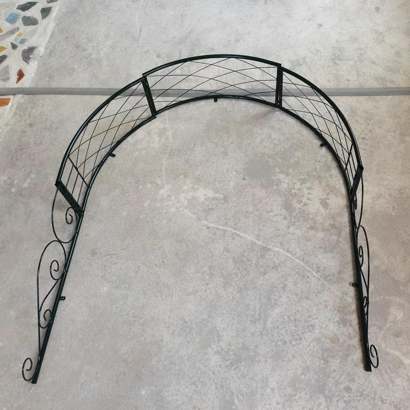 Łuk ogrodowy o szerokości 100 cm, do pnącza, stojak na kwiaty, zielono-biała pergola do dekoracji i wsparcia ogrodowego