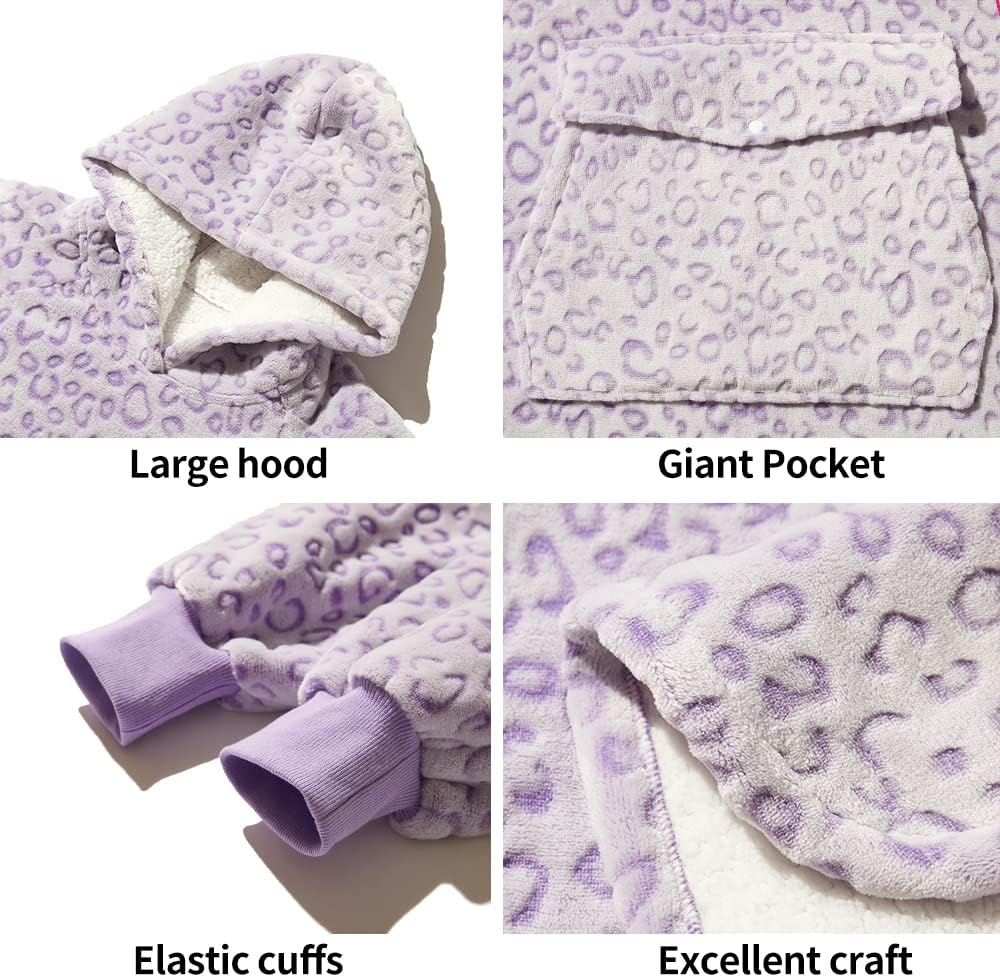 Krifey Wearable Blanket Hoodie, Oversized Sherpa Hooded as Birthday Gifts for Mom Women Girlfriend Men, Cozy Sweatshirt with Giant Pocket - Image 4