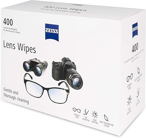 Vista 2 de Zeiss - Toallitas de limpieza prehumedecidas para lentes, 6 x 5 pulgadas (400 unidades)