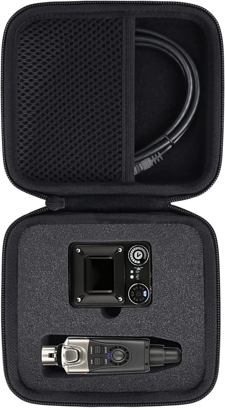 Hard Travel Case Replacement for Xvive U4 U4R Wireless in-Ear Monitoring System IEM System Transmitter Beltpack Receiver