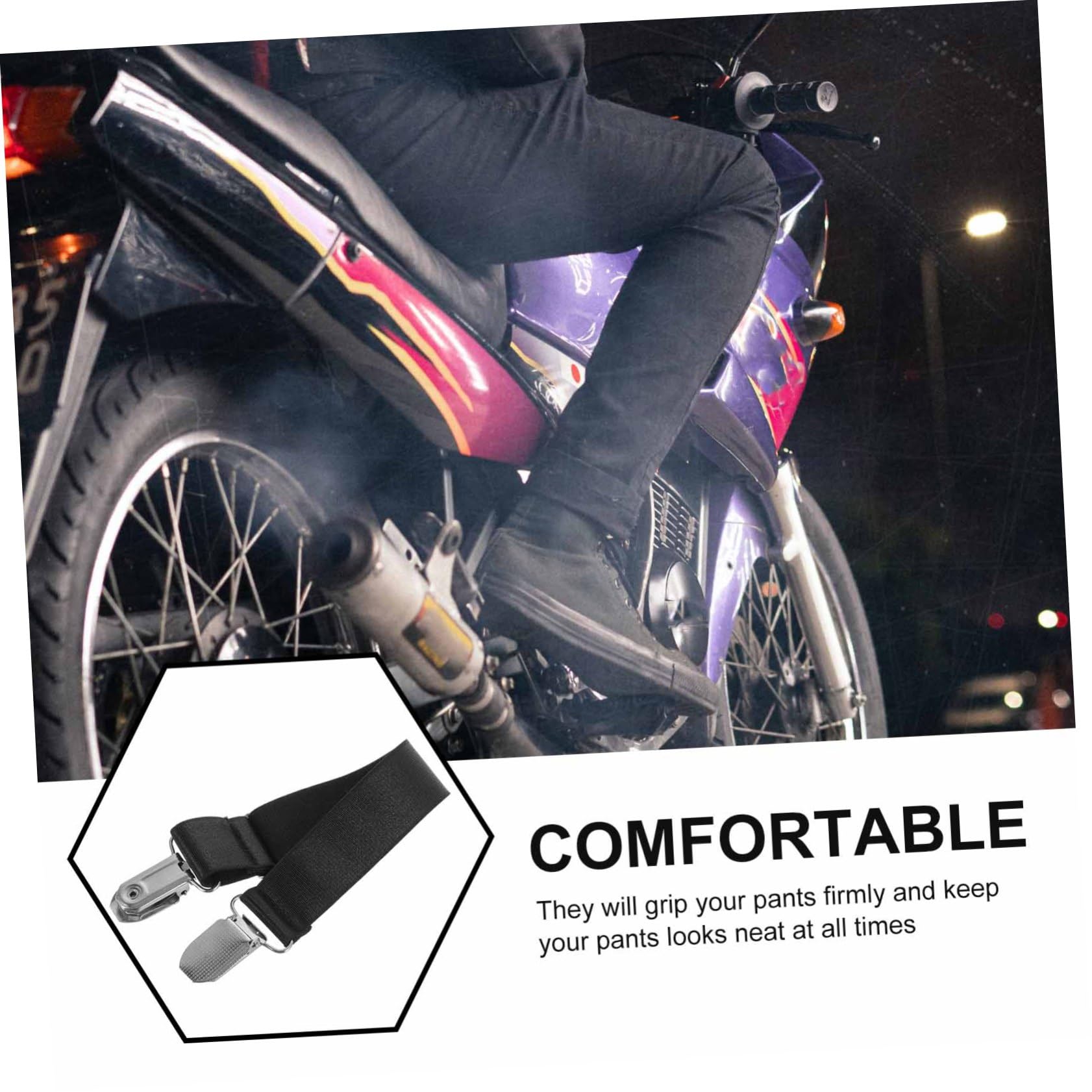 Holibanna 6Pcs Adjustable Elastic Boot Clips Creative Retro Straps for Motorcycle Pants Durable Mattress Sheet Fasteners Slip Holder for Tidy Clothing Suitable for All Leg