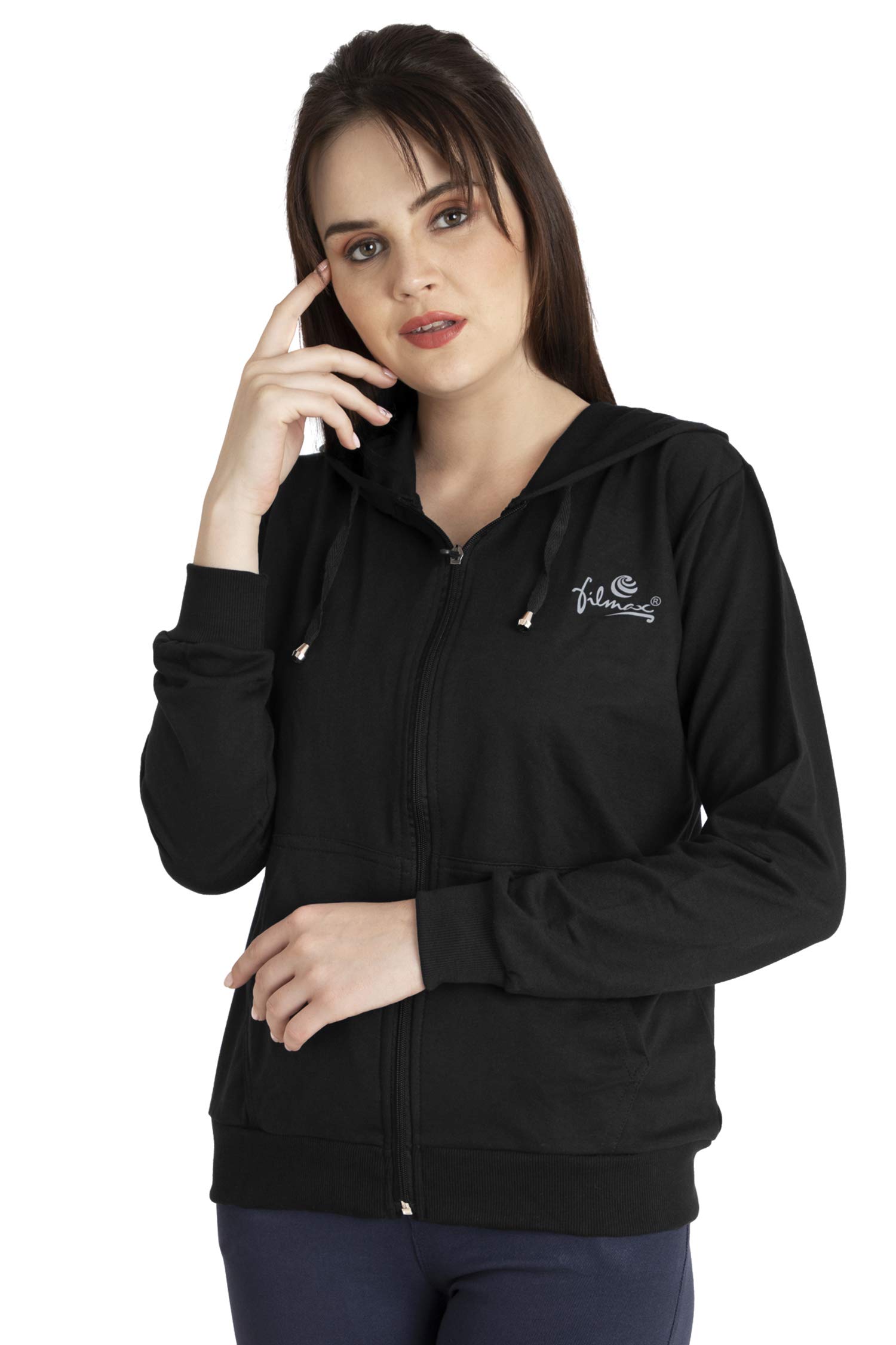 Originals 100% Cotton CozyKnit Essentials Full-Zip Long Sleeve Hoodie Jacket for Women-image-24