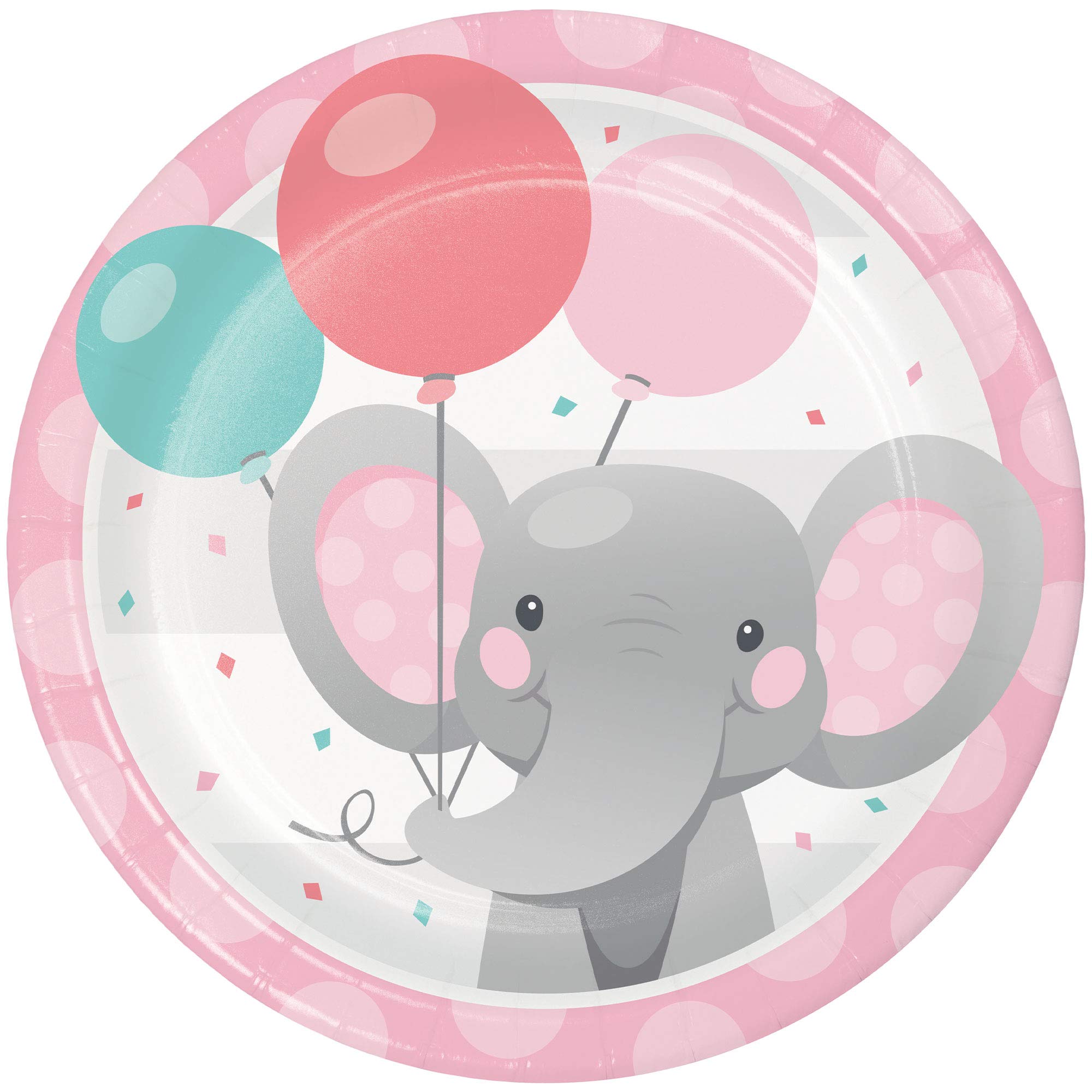 Creative Converting 346223 7 in. Enchanting Elephants Boy Dessert