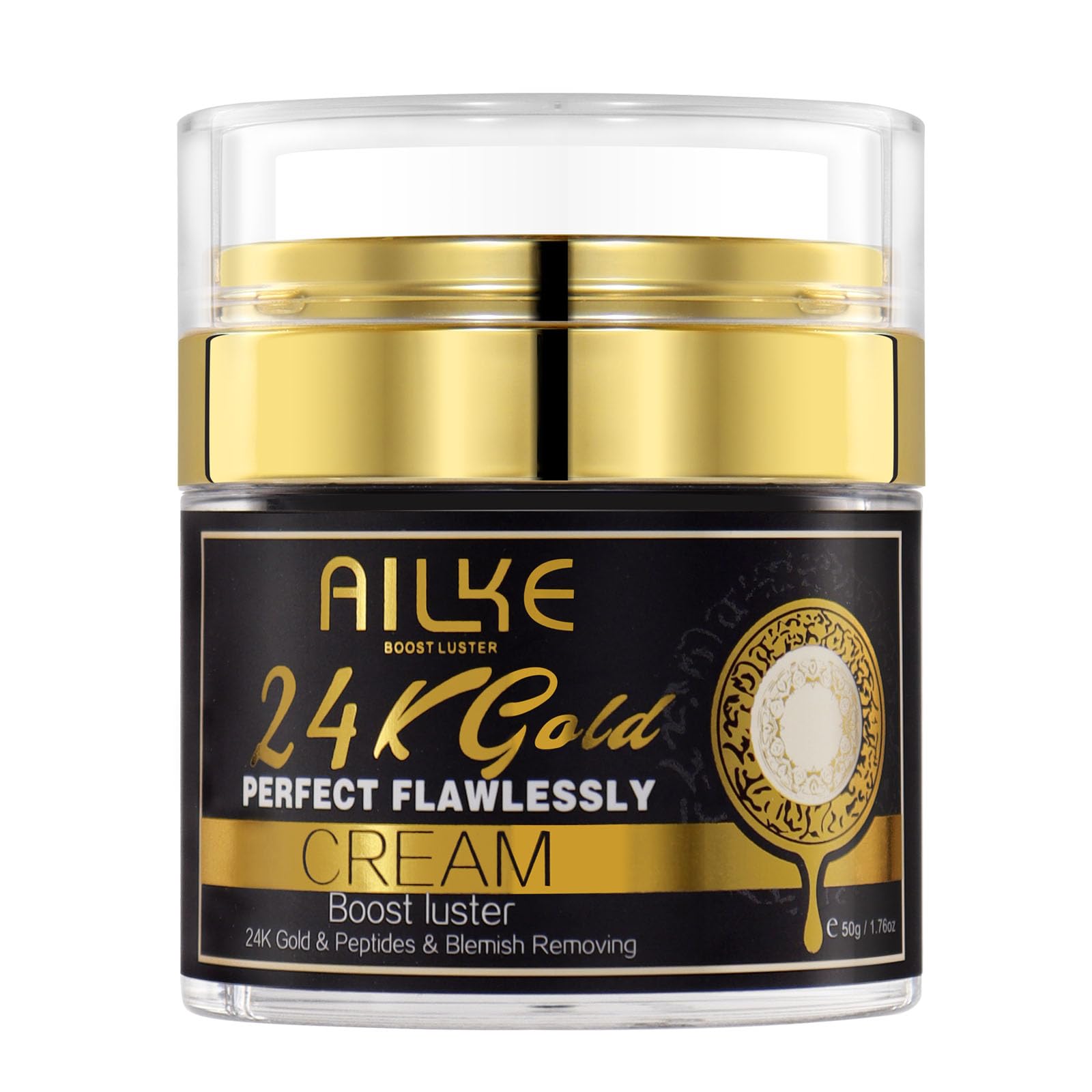 AILKE 24K Gold Perfect Flawlessly Face Cream, Whitening, Reduce Blemishes, Melanin, Improve Dull Skin, With Glutathione, Vitamin C, 50ml (Pack of 1)