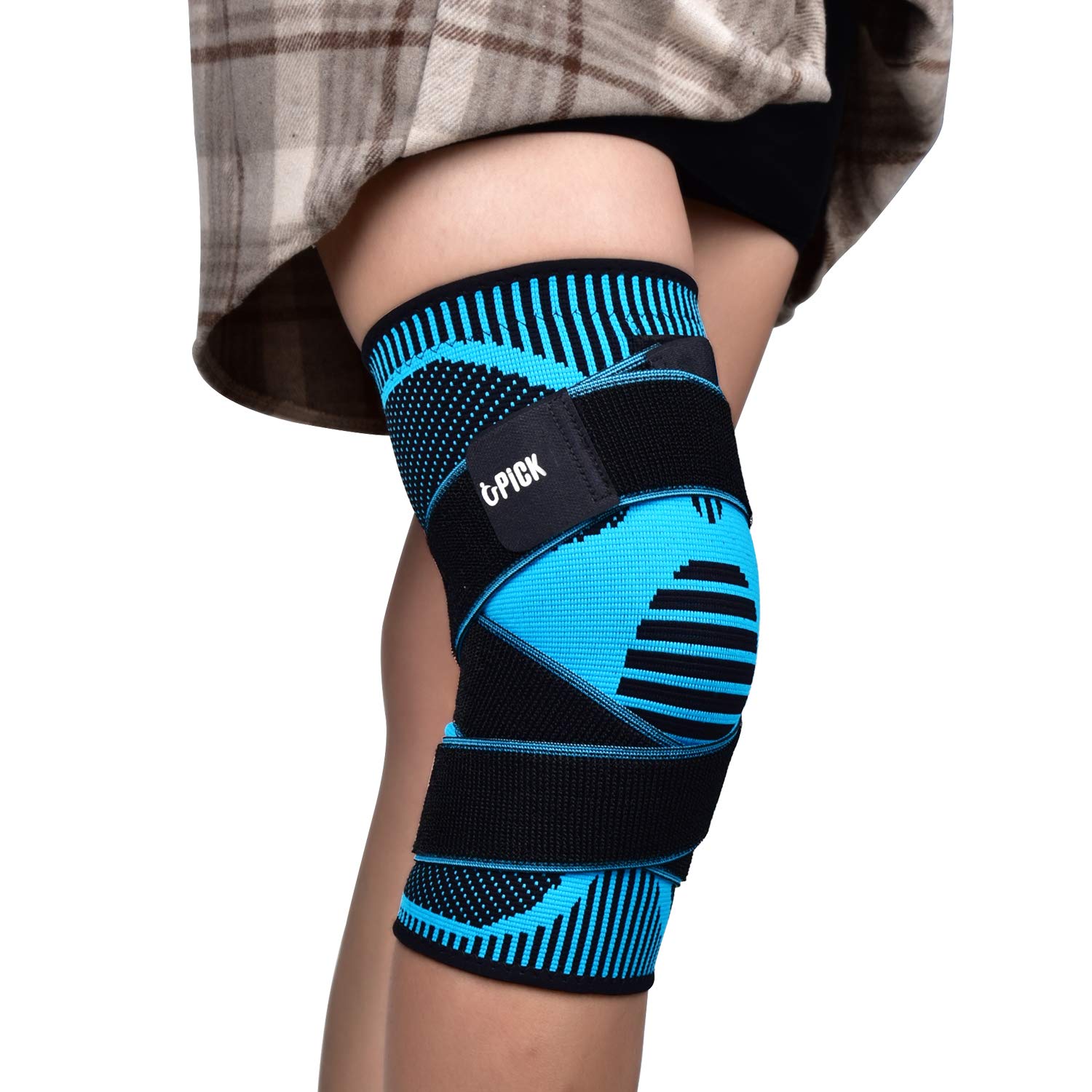Knee Brace for Men & Women, Compression Sleeve Knee Support with Adjustable Strap for Sports, Running, Jogging, Basketball, MCL, Arthritis and Injury Sprained Single-XL