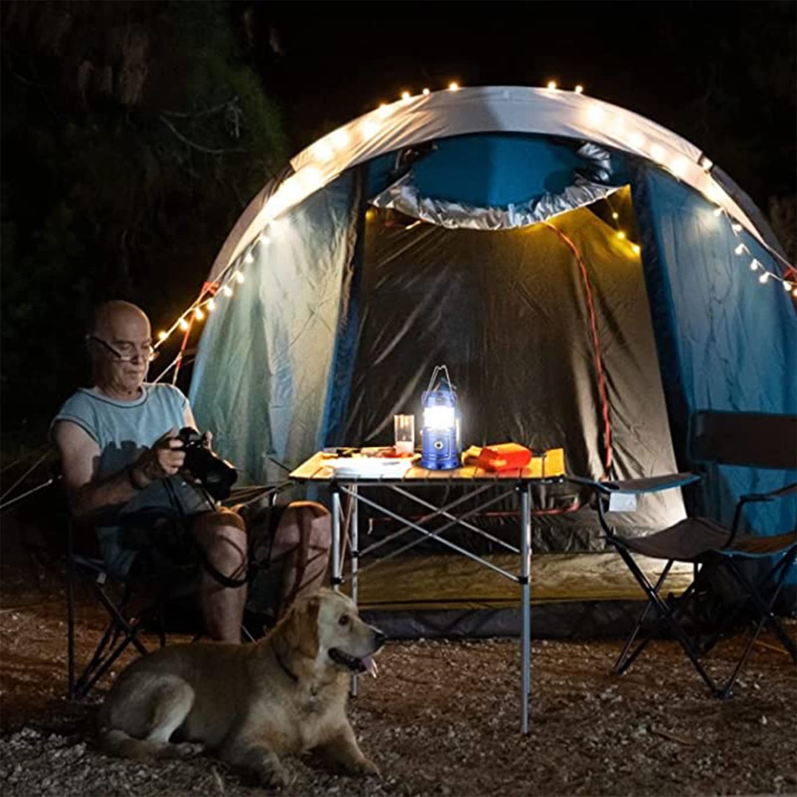 Robofun LED Campinglampe Mit Solar & Lüfter - 4-in-1 Notfallausrüstung