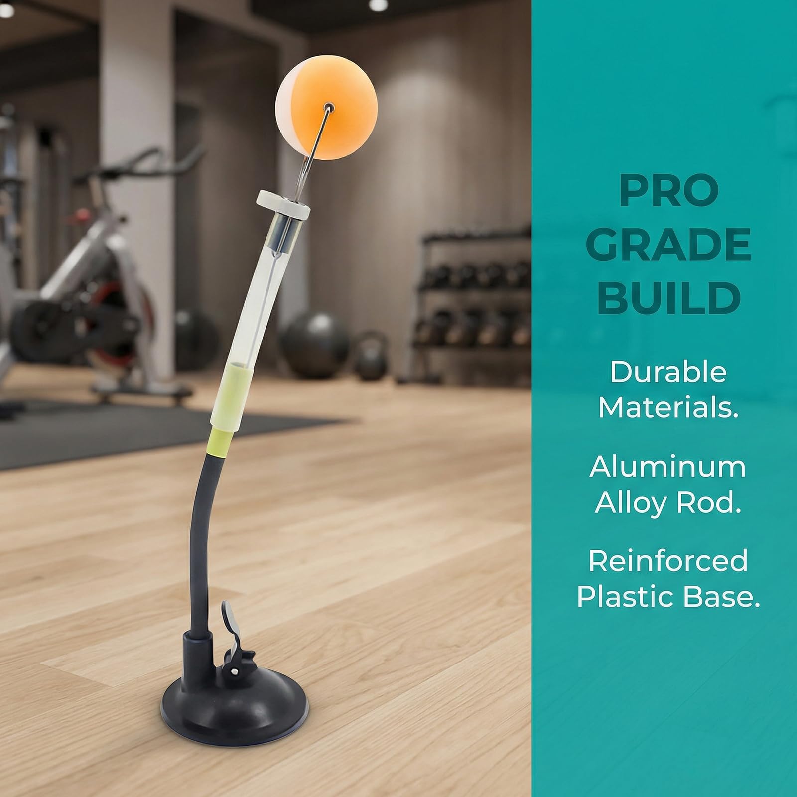 BAIFULAI Pong Ball Trainer regolabile in PVC: Fixed Rapid Rebound Pong Ball Clip con 2 sfere in rame, robot da allenamento professionale per giocatori di ping pong per interni ed esterni