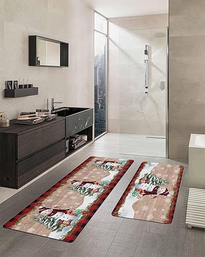 Miniatura 2 de Tapete de baño con diseño de muñeco de nieve para bañera, antideslizante, de secado rápido y absorbente, de tierra de diatomeas, tapete lavable para