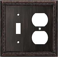 Vista 99 de Henne Bery Sunken Pearls - Placa de pared decorativa resistente para interruptor, cubierta para tomacorrientes (doble dúplex, níquel satinado)