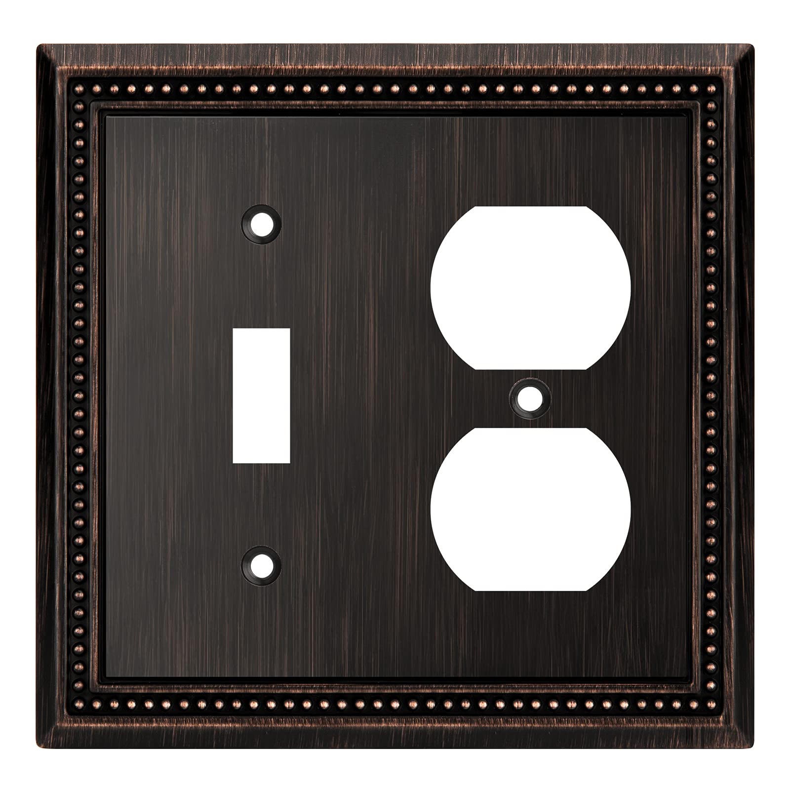 Henne Bery Sunken Pearls Decorative Wall Plate Switch Plate Outlet Cover (Toggle/Duplex, Aged Bronze)