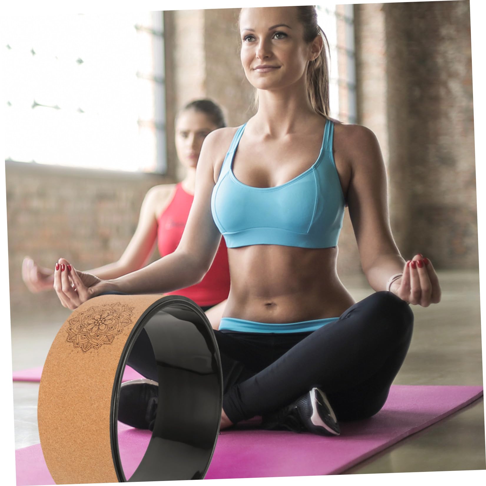 TOYANDONA Rueda de Yoga para Flexiones Hacia Atrás, Rodillo de Plástico Duradero, Herramienta de Pilates para Aumentar la Flexibilidad y Equilibrio, Adecuado para Mujeres y Entrenamiento en
