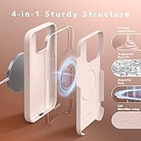 Vista 1065 de GONEZ Funda de silicona para iPhone 15 Pro Max, compatible con Magsafe, protector de cámara + protector de pantalla, forro de microfibra suave Negro