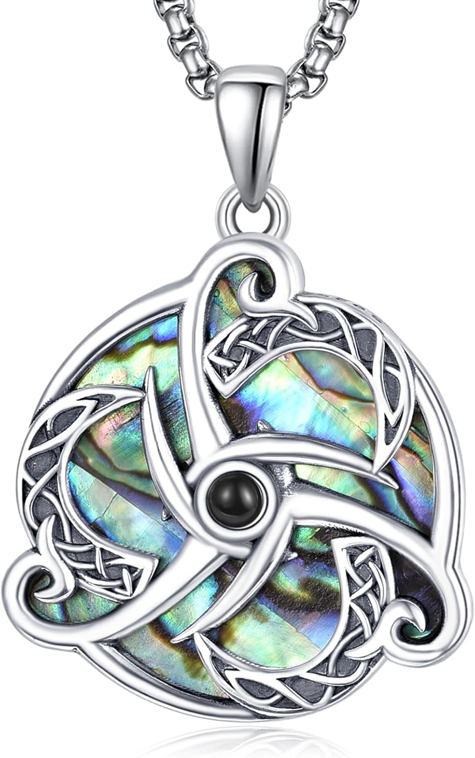 Palpitate 925 Sterling Silver Viking Runes Celtic Knot Pendant Necklace Celtic Amulet Irish Jewelry Gifts for Men Women