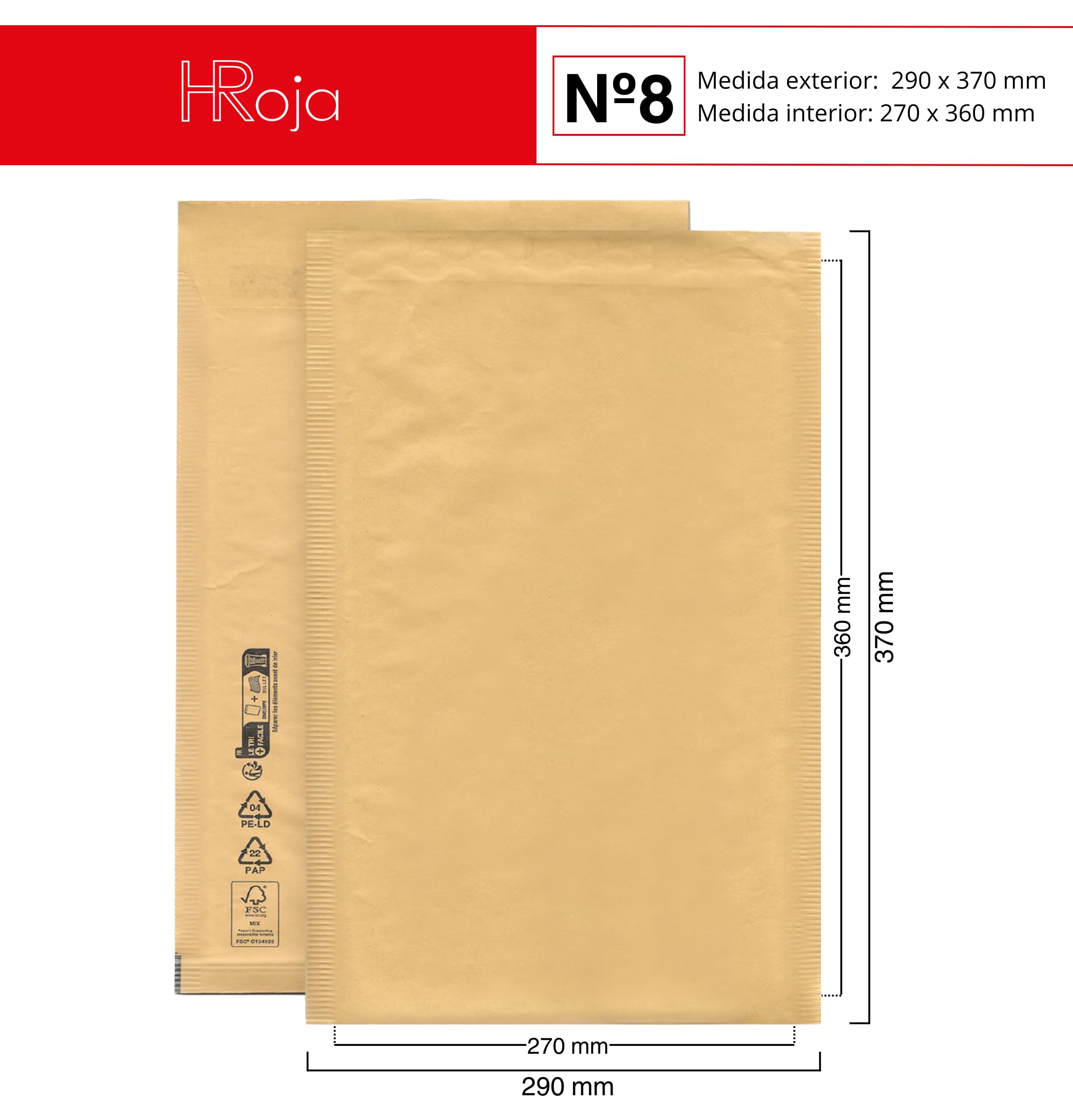 Caja Postal Ecommerce Con Cierre Adhesivo (Marrón Y Blanco - 320 X 320 X 200 Mm - 36 Uds