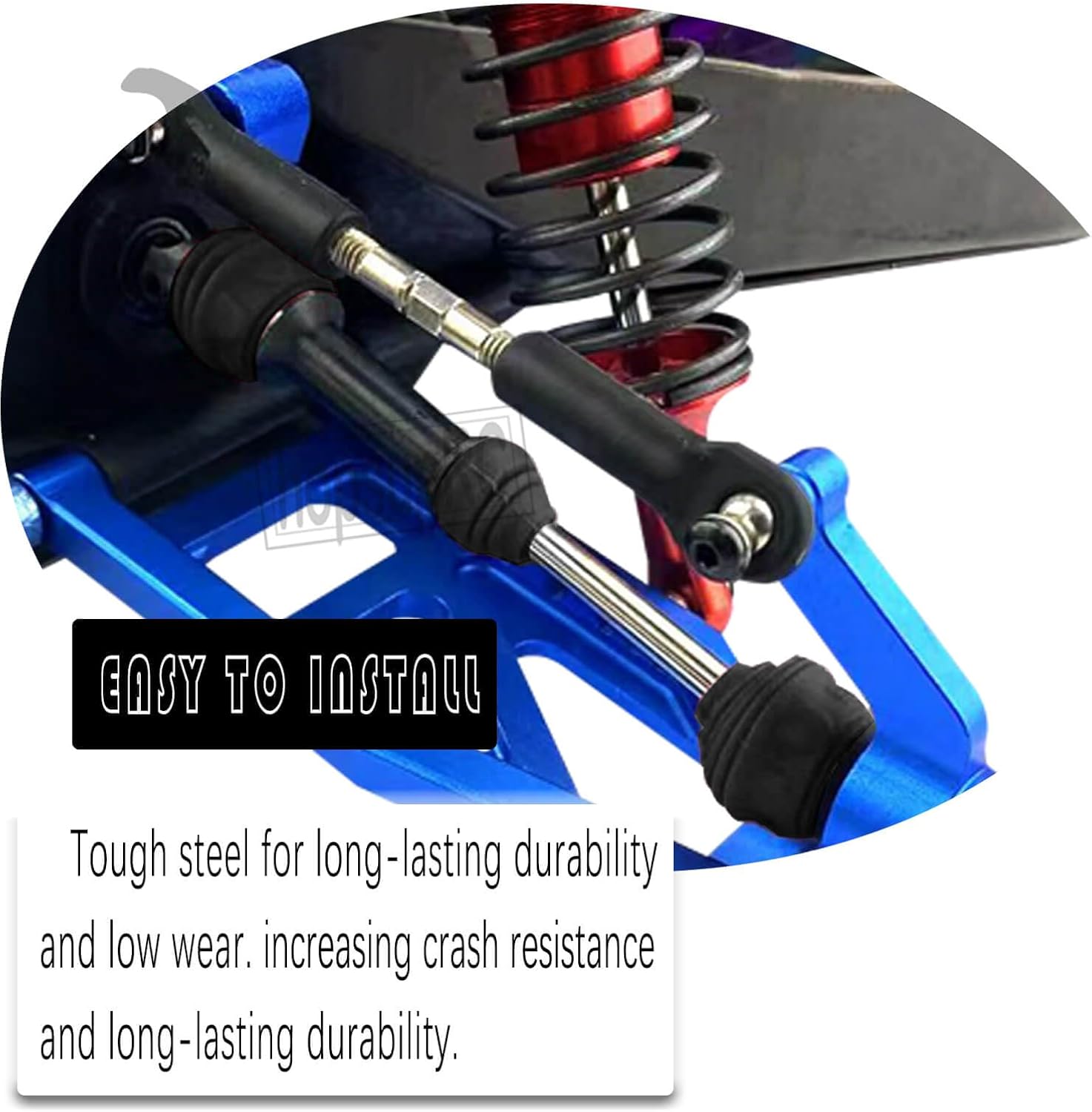 Drive Shaft CVD Upgrades Part for 1/10 Slash Rustler Stampede VXL 2wd,Aluminum Hex Hub Adapters 12mm to 17mm W/10mm Offset & #45 Steel Front Rear Driveshaft Axles,Black
