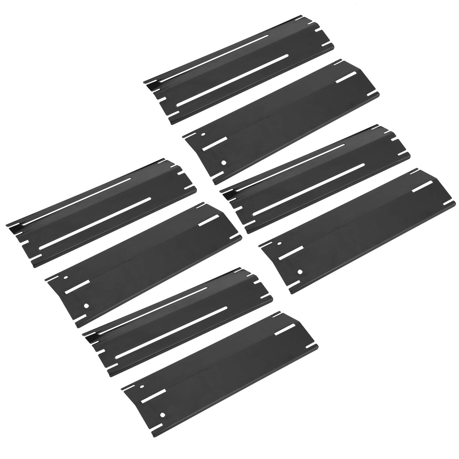 SUNGOOYUE 4 Set Piastra Riscaldante per Griglia in Acciaio Inossidabile Regolabile, Tende Termiche per Copertura Bruciatori Scudi per Forno a Gas, da 11,75 a 21 Pollici