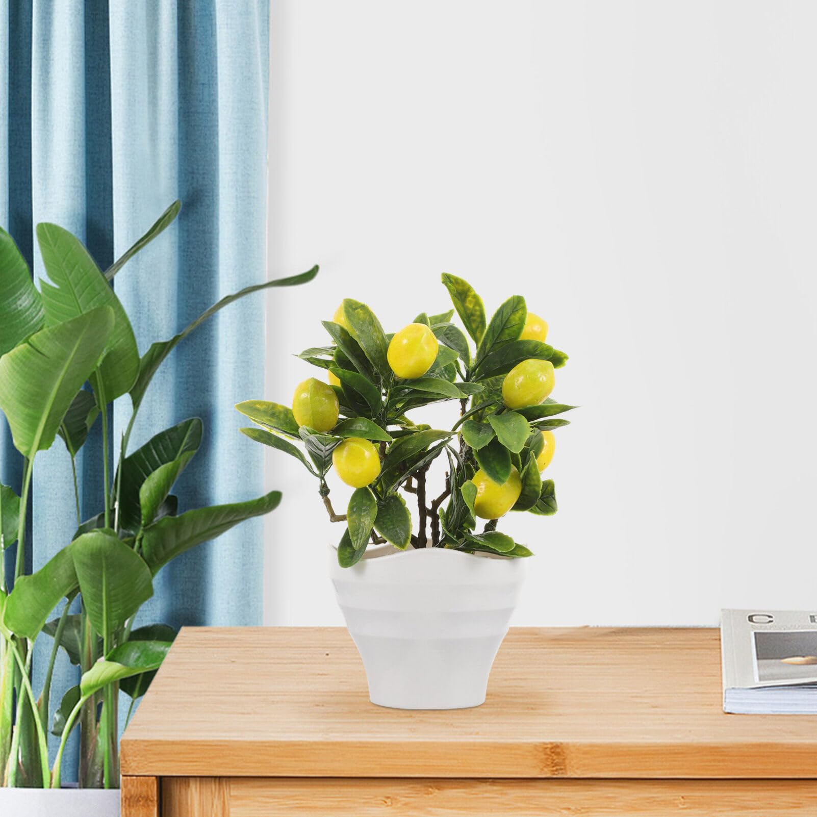 Amazon｜OSALADI 人工 鉢植え7レモン7木7植物7フェイク7盆栽7フェイク7