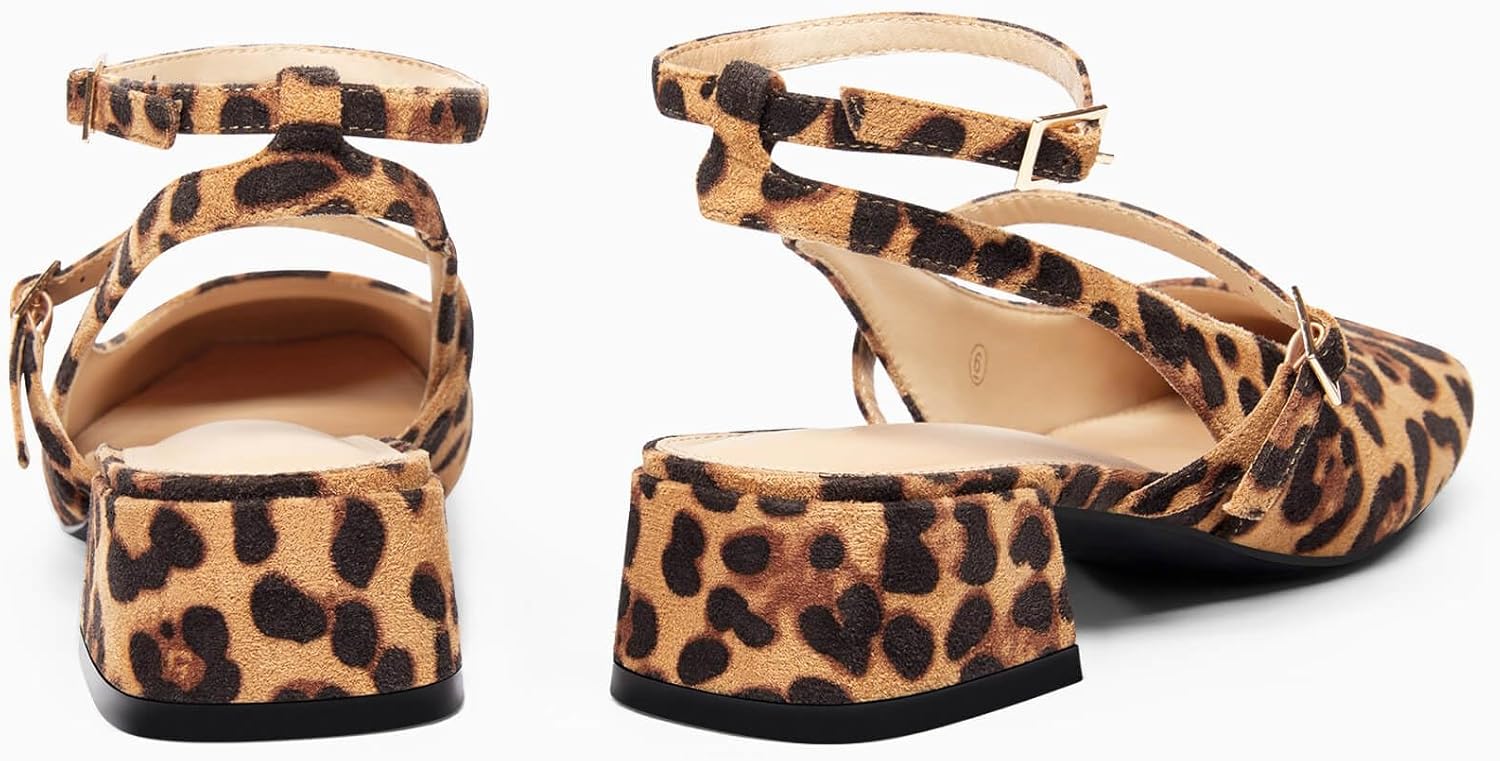 Coutgo Womens Mary Jane Chunky Low Heels Closed Square Toe Ankle Strap Pumps Wedding Party Dress Shoes - Image 5